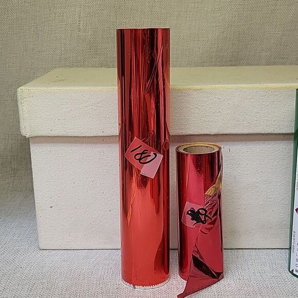 Crown Leaf, General Roll Leaf,  Foil Rolls - Red And Green (Set 7) - Picture 3 of 6